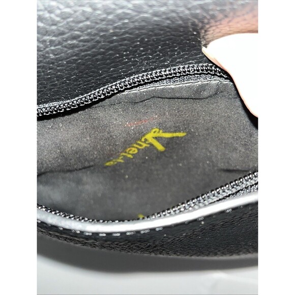 Vachet-Ta Italy Black Pebbled Leather Crossbody Bag Purse Unique Design - Picture 7 of 9